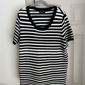 Lane Bryant Black And White Striped Top
